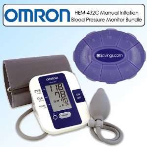  Omron HEM 432C Manual Inflation Blood Pressure Monitor 