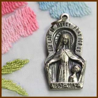   Catholic Medal OUR LADY OF MERCY / SACRED HEART OF JESUS  