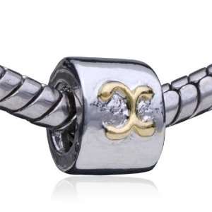  Letter X European Charm Bead Fits Pandora Bracelet Pugster Jewelry