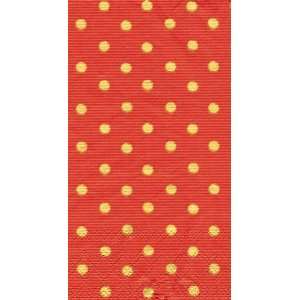  Caspari Dots Paper Guest Towel Package, Orange and Gold 