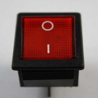 Red 6 Pin DPST ON OFF Rocker Switch With Neon Lamp  