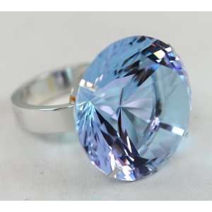   Diamond Jewel Paperweight 50 mm Light Blue Ring