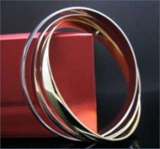  ROSE gold Filled 3 Tones Russia SOLID bracelet bangle Gift Z05  