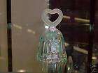 fenton handpainted green bell with heart shaped handle returns not