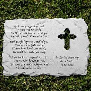  Personalized Cross Memorial Stone   Religious Gifts Patio 