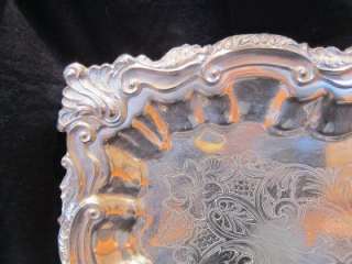 HUGE Antique 32 Silverplate, Silver on Copper Footed TRAY, Gorgeous 