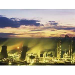  Grangemouth Petro Chemical Plant Illuminated at Dusk 