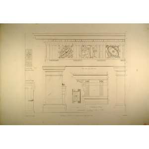  1860 Engraving Renaissance Palace Rome Paul Letarouilly 