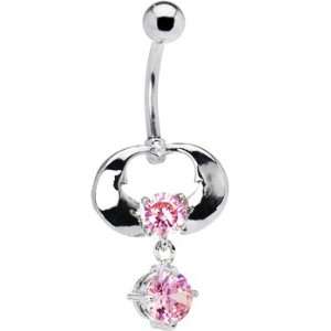  Passion Pink Gem Enrapture Dangle Belly Ring Jewelry