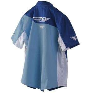  Fly Racing Pit Shirt   Medium/Blue Automotive