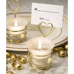   Heart Design Candle Favors/Place Card Holders