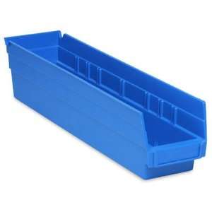  4 x 18 x 4 Blue Plastic Shelf Bins