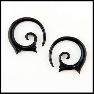 PAIR OF Spiral HORN Ear Plugs Ear Gauges (PICK SIZE)  