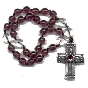  Anglican Prayer Beads, Rosary   Amethyst/Fire Polished 