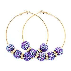  Basketball Wives Poparazzi Inspired Hoop Earrings   Fireball Purple 
