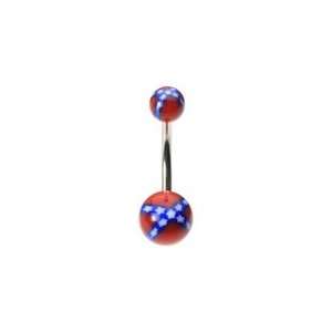  Rebel Flag Confederate Flag Belly Ring Non Dangling 