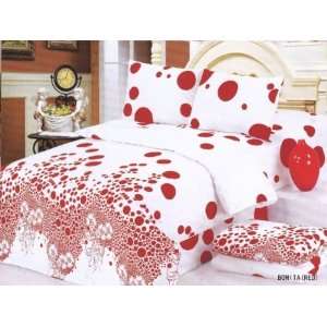   Red King Fitted   4 Pieces Duvet cover bedding set by Le Vele Home