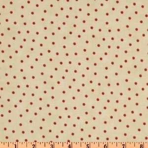   Polka Dot Cream/Rust Red Fabric By The Yard Arts, Crafts & Sewing