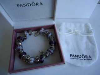 Authentic Sterling Silver Pandora Bracelet.Size 7.9.W/receipt Gift box 