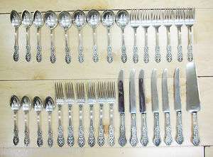   SILVER CO PRIMROSE STERLING SILVER FLATWARE 32 PC SERVICE FOR 6  