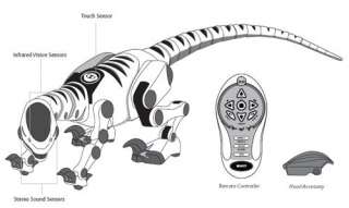 The Roboreptile comes with a remote control and a hood accessory