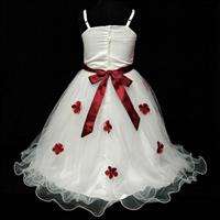   1DUS Red Christmas Wedding Party Flower Girls Pageant Dress SIZE 3 4Y