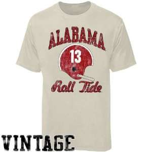 Alabama Crimson Tide Stone Grande Football Super Soft Vintage T shirt