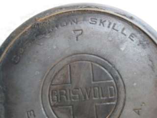 Griswold Cast Iron 7 skillet with heating ring Erie, Pa 701  