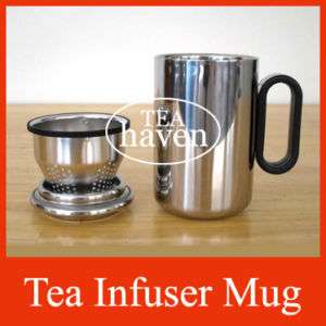 Stainless Tea Infuser Mug, Filter Strainer Basket 12 oz  