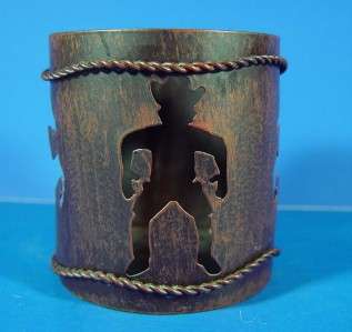 Western Metal Candle Tealight Holder Cowboy Rustic  