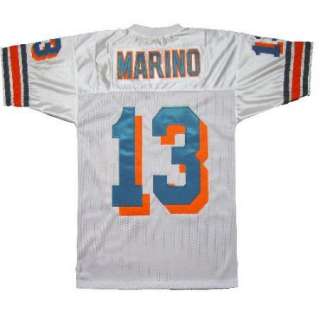   Marino #13 Miami Dolphins White Sewn Throwback Mens Size Jersey  