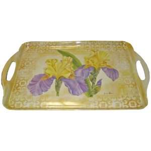  Serving Trays  Golden Iris Serving Tray with Handles   19 