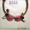 Pink trumpet flower European Charm Fit Bracelet B353  