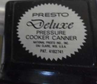 Presto Deluxe 22 QT Pressure Cooker Canner Unit Used  