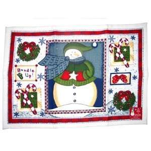  Winter Snowman Fabric Table Placemat   18.75 x 12.75 