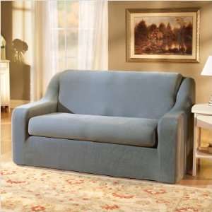   Stretch Pique Separate Seat Sofa Slipcover (Box Cushion) Fabric Taupe