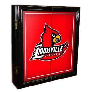 Louisville Cardinals Mvp Dart Cabinet W/Bristle Board  