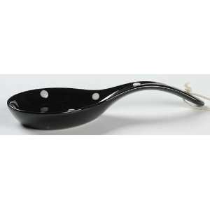 Spode Baking Days Black Spoon Rest/Holder (Holds 1 Spoon), Fine China 