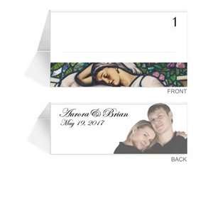   50 Photo Place Cards   Stained Glass Maiden