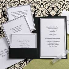 Black & White Elegance Pocket Wedding Invitation SAMPLE  