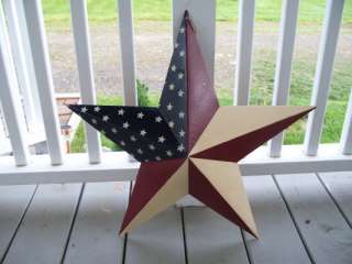 HAND PAINTED AMERICANA RUSTIC STAR/BARN STAR NEW BY MB  