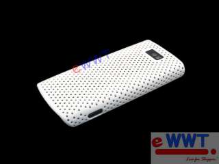 for Nokia X3 02 White Mesh Net Cover Hard Case+LCD Film  