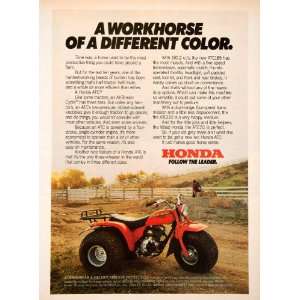  1980 Ad Honda Three Wheeler All Terrain Vehicle Helmet Eye 