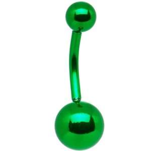  Green Electro Titanium Belly Ring  3/8 Jewelry