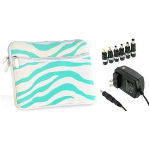   with AC Adapter Wall Charger   Zebra Turquoise / White Electronics