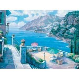  Mediterranean Vistas W Umbrellas   Poster by John Zaccheo 