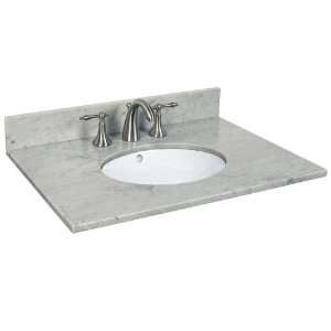 31 Marble Vanity Top with Undermount Sink   4 Faucet Holes   3/4 