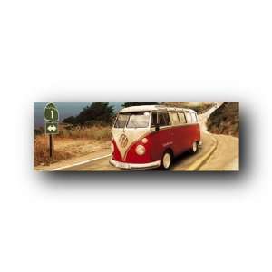  VW Volkswagen Camper Door Poster Bus 21x36 Route 1 PCH 