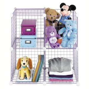 Storage and Organization  Purple Interlocking Storage Wire Cubes 