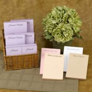  Three Tier Wicker Basket and Personalized Notepads   Blush 